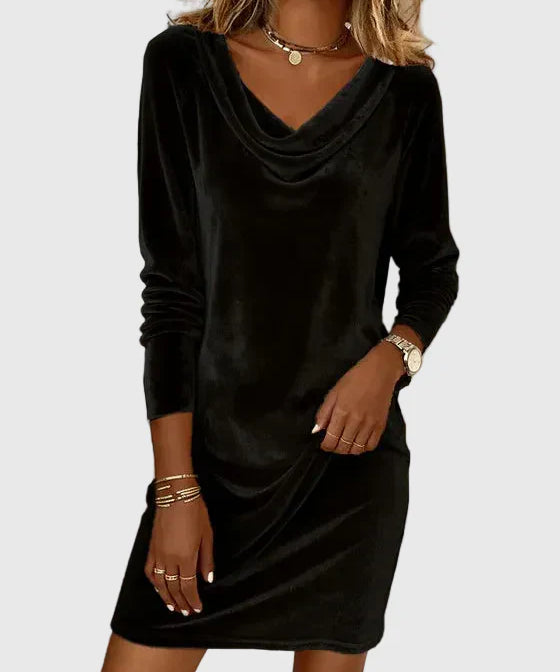 Zsófia | Elegáns kék velúr ruha