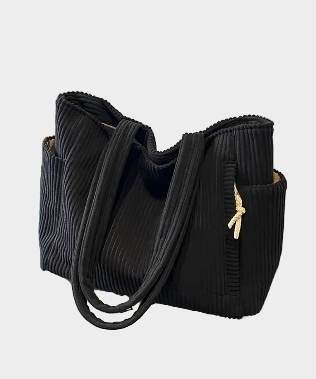 Kötött Oldaltáska Részletes Zsinórcsomóval és Modern Árnyalattal