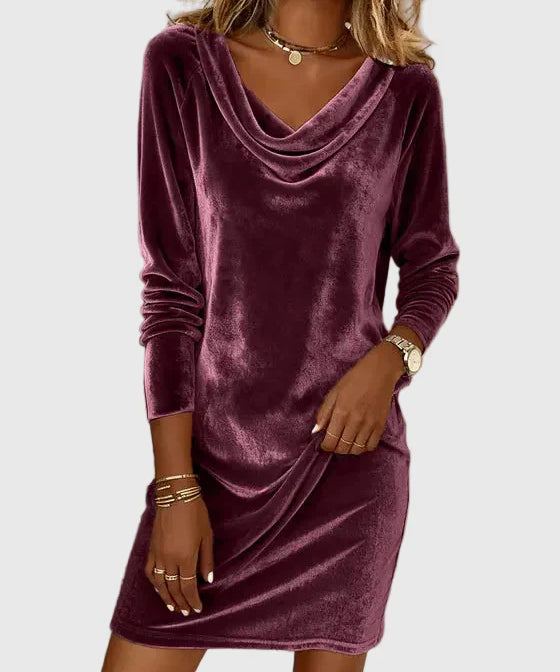 Zsófia | Elegáns kék velúr ruha