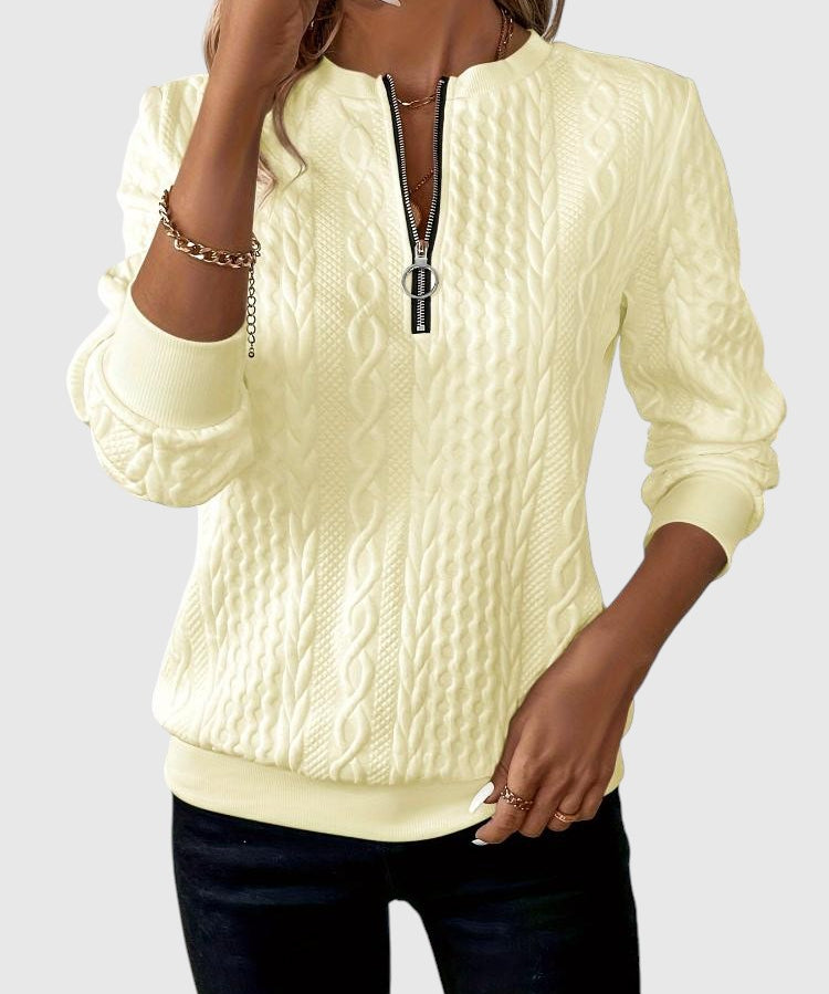 Amalie - Kötött pulóver cipzáras dizájnnal