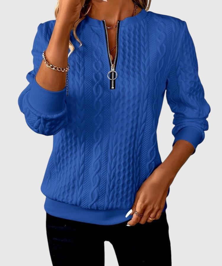 Amalie - Kötött pulóver cipzáras dizájnnal