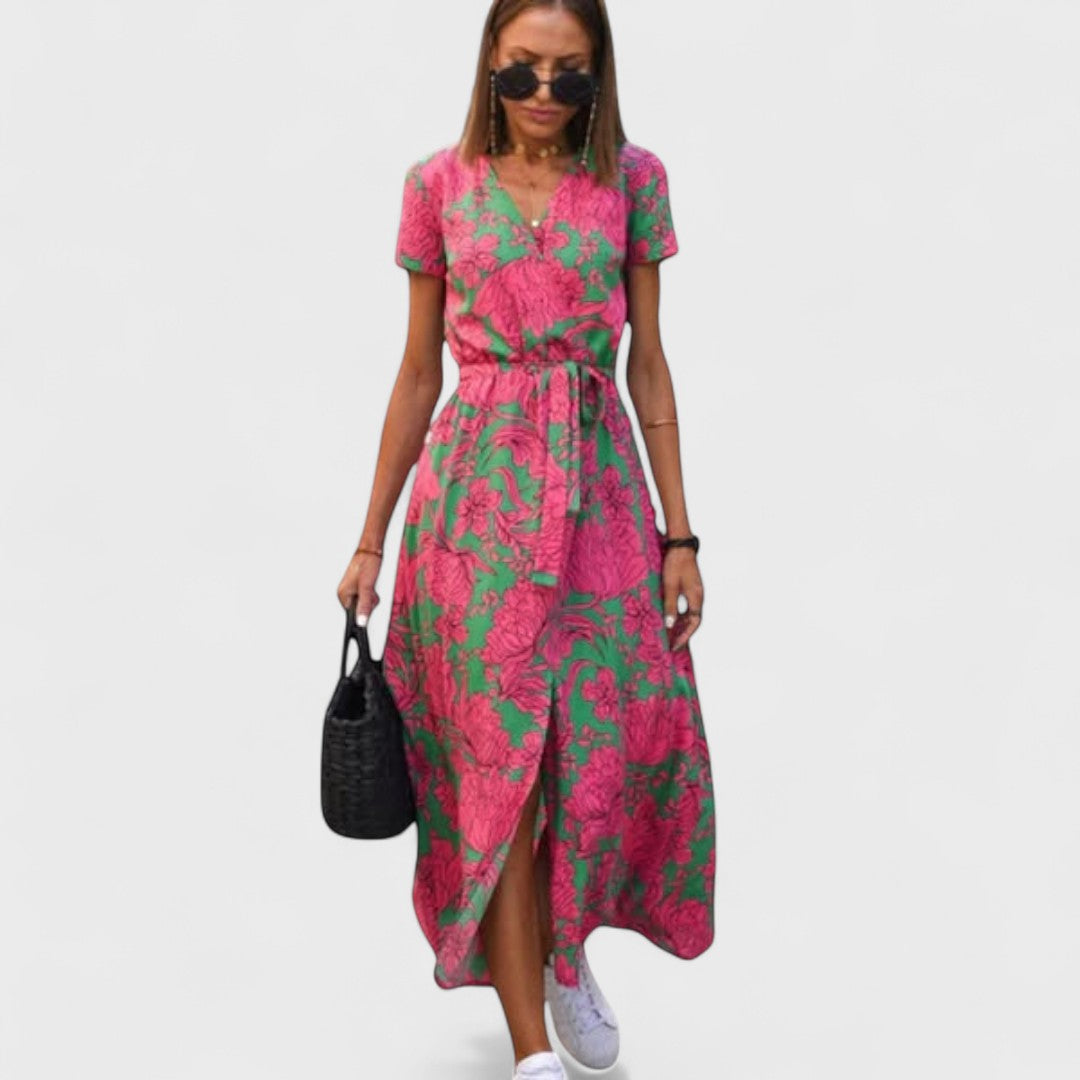 Daniella | Pöttyös fodros női ruha