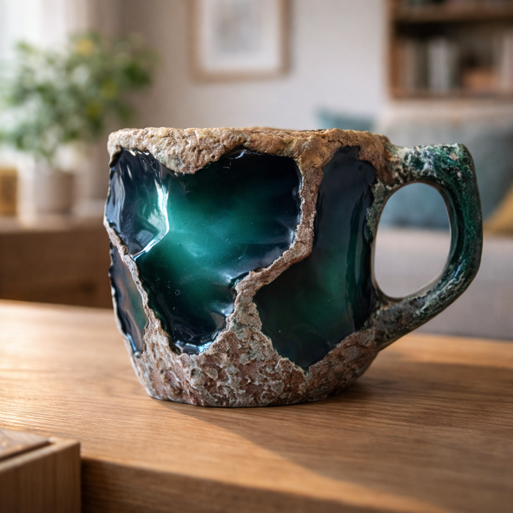 Ásványi kristályos kávéscsészék