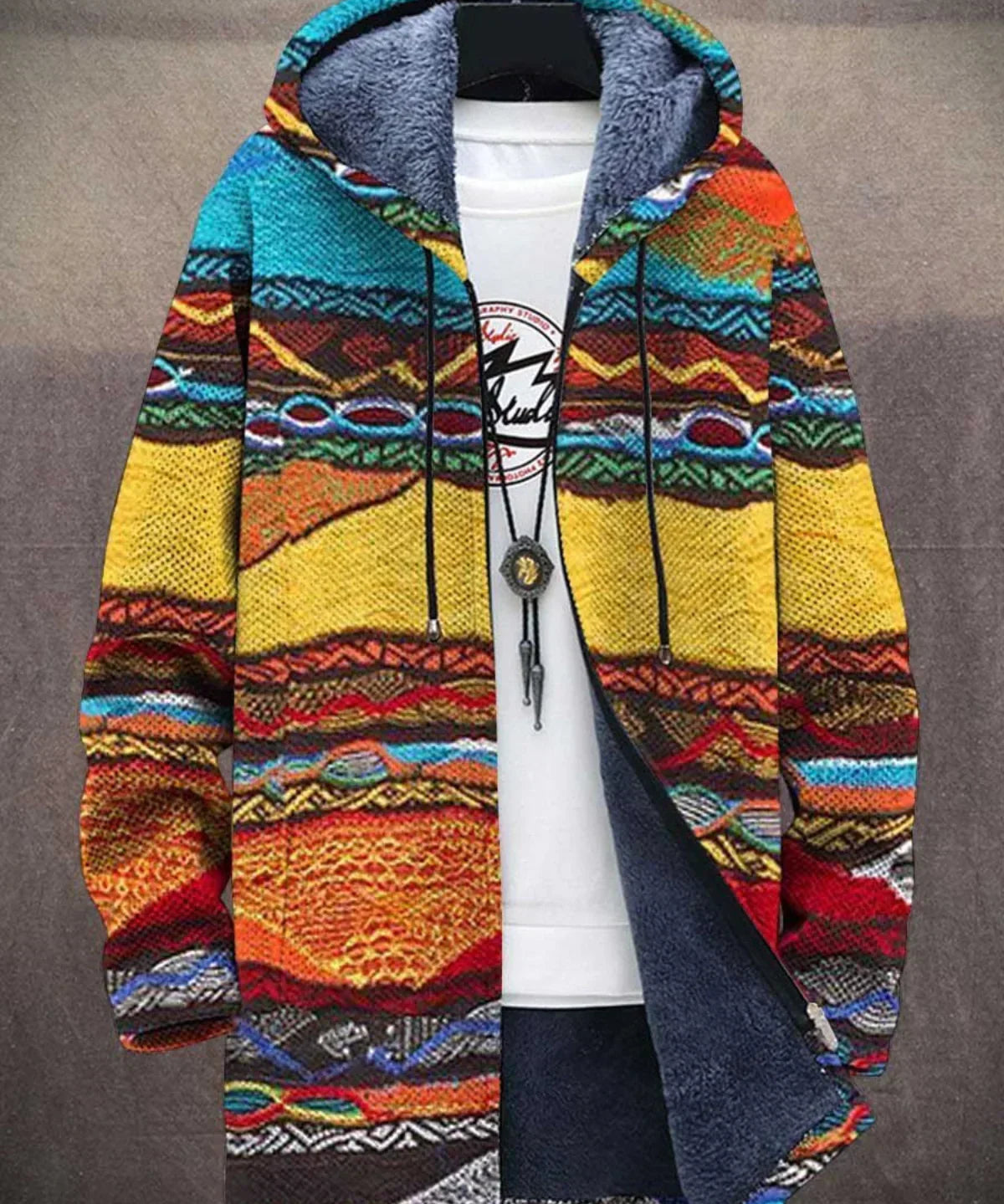 Elouera™ | Luxus művészeti ihletésű kapucnis dzseki cipzárral