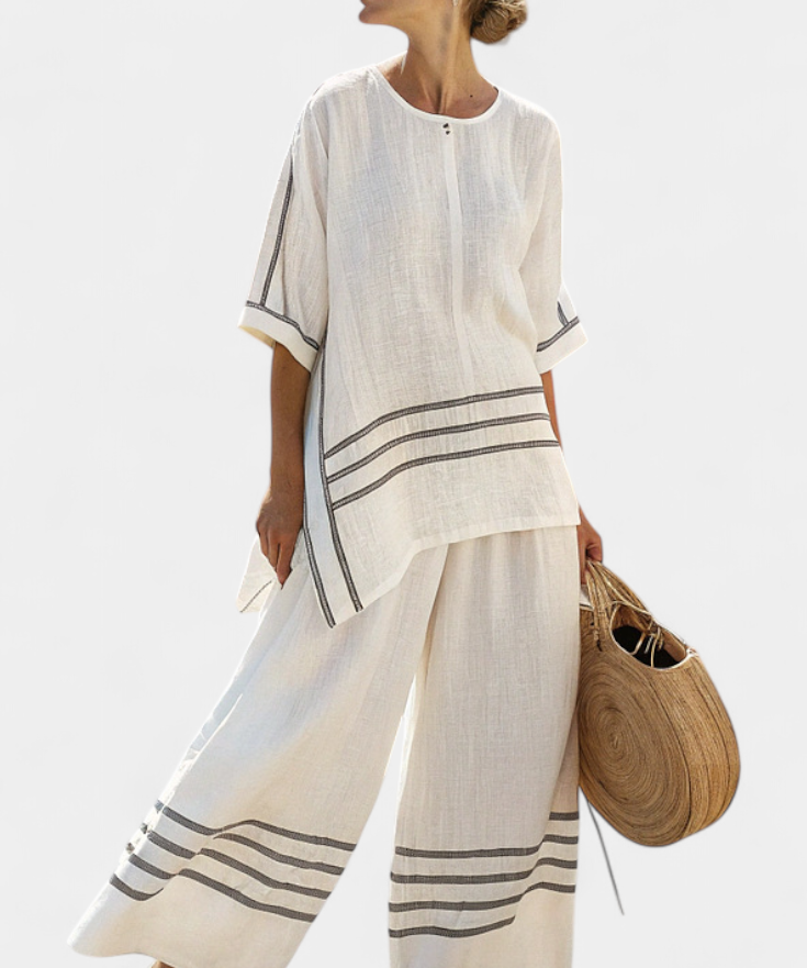 Széles csíkos, aszimmetrikus szabású overall - modern és kényelmes stílus