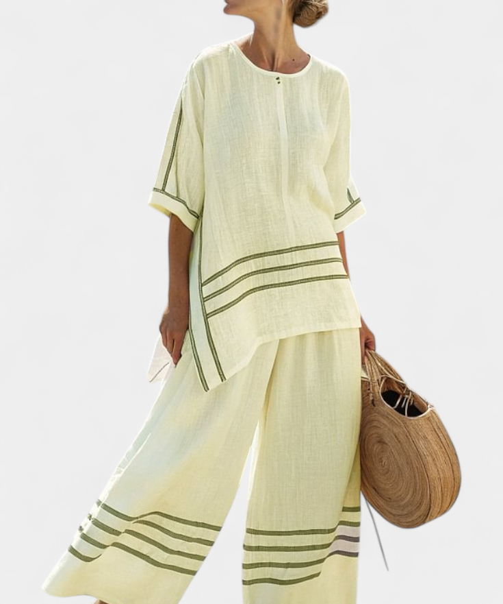 Széles csíkos, aszimmetrikus szabású overall - modern és kényelmes stílus