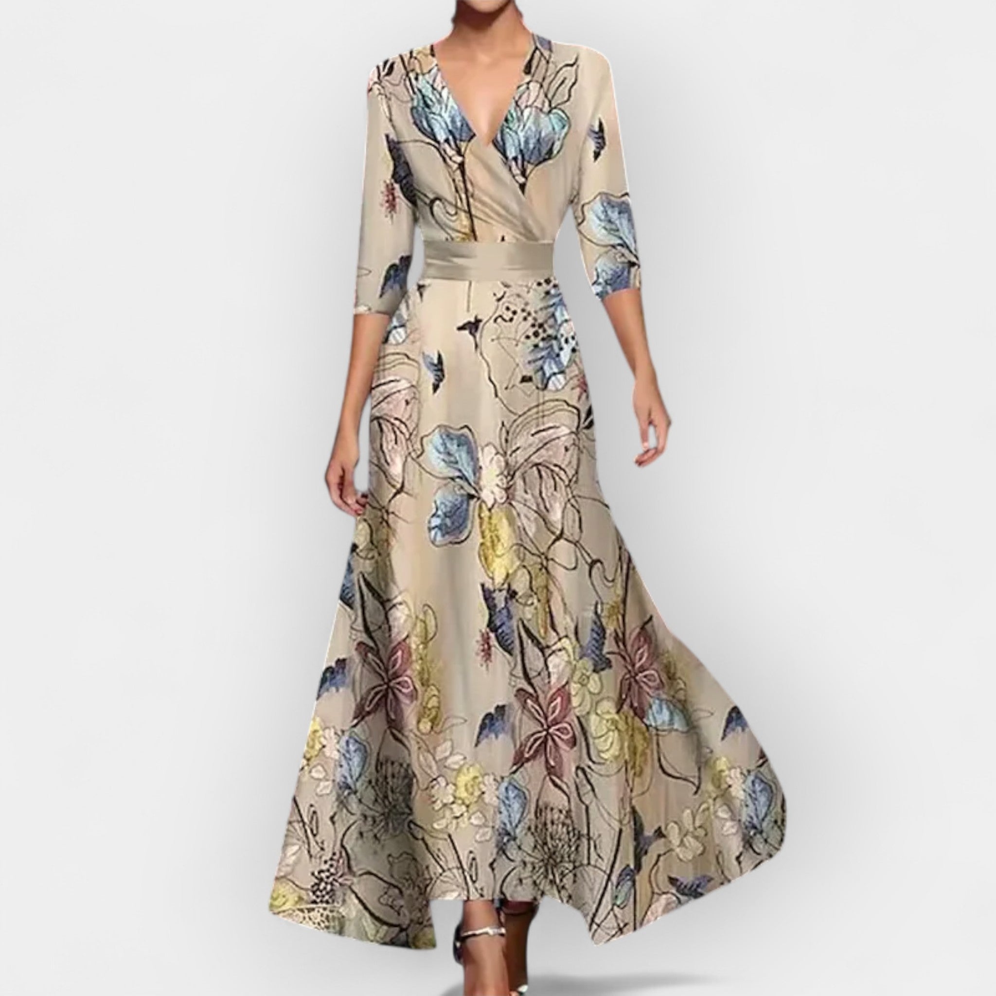 Réka | Elegáns virágos maxi ruha
