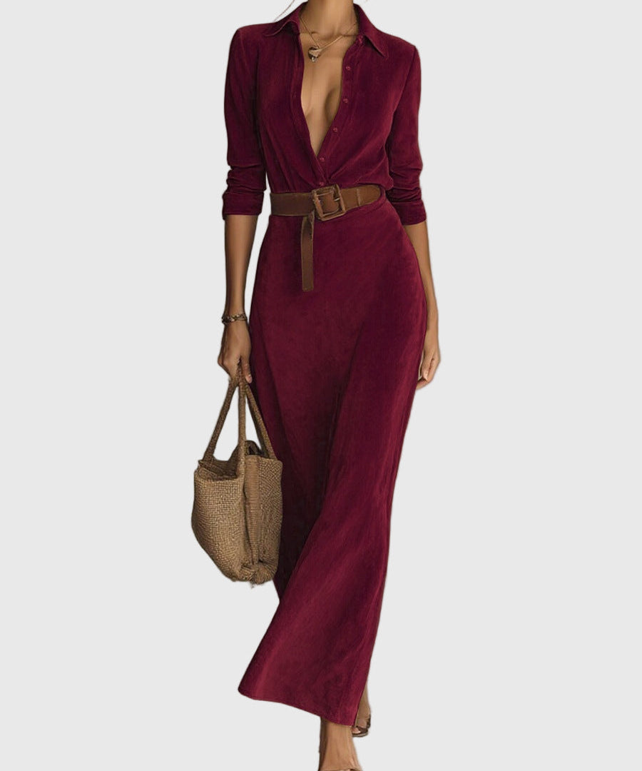 Janeta | Luxus velúr maxi ruha