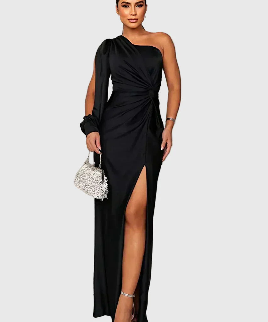 Melisa | Elegáns egyvállas estélyi ruha