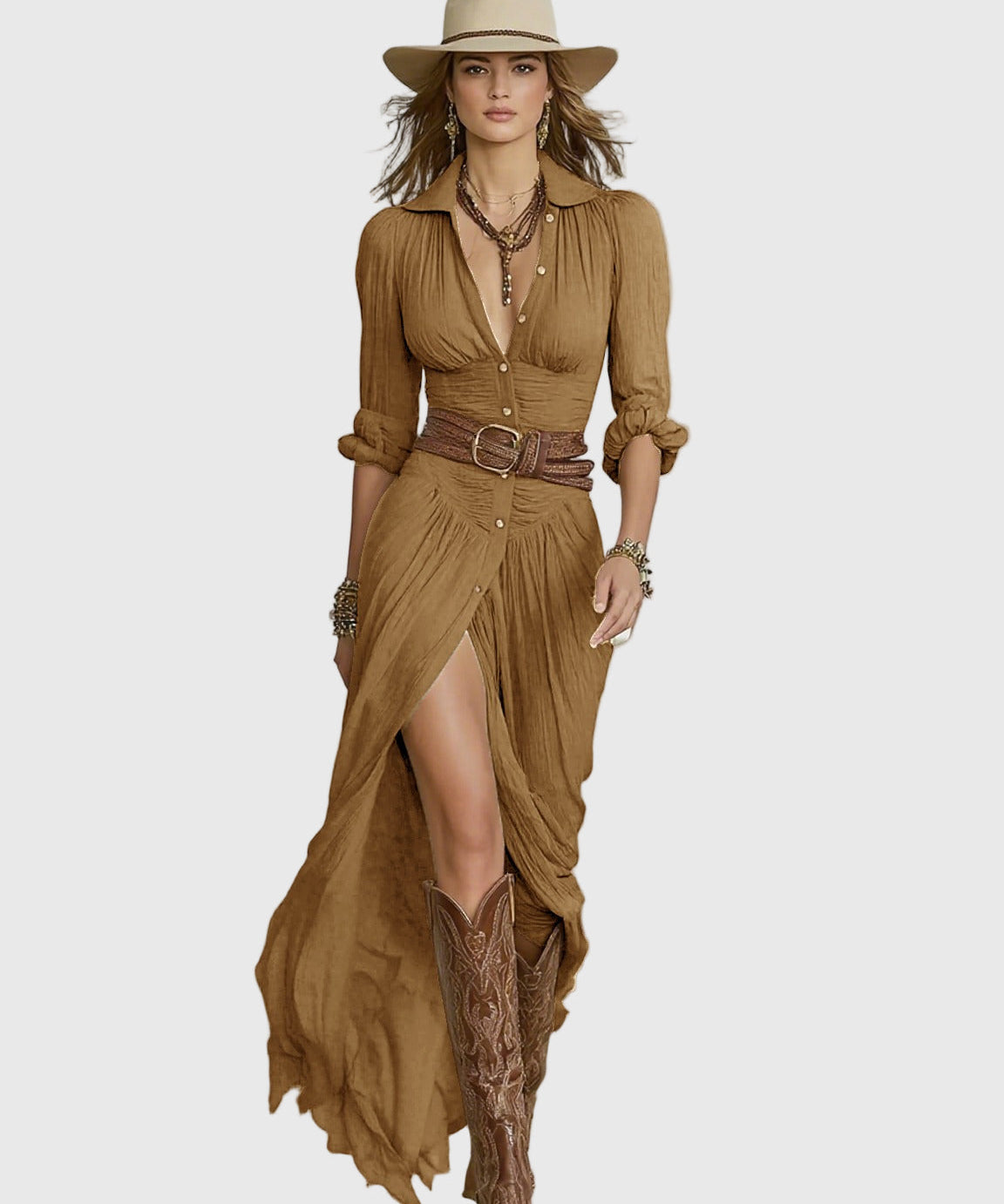 Soléan | Elegáns pliszírozott midi ruha