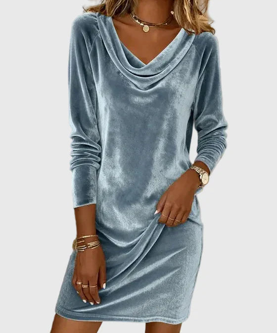 Zsófia | Elegáns kék velúr ruha